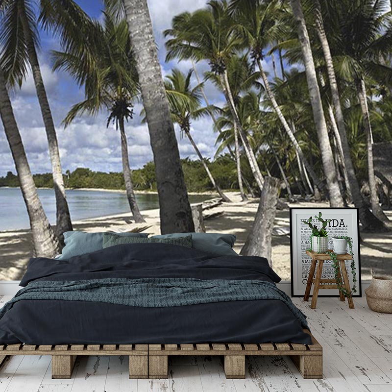 Fotobehang Palmbomen op het strand