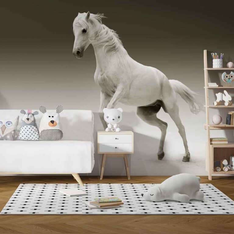 Paardenbehang - Fotobehang paard - fotobehang op maat - Fotobehang steigerend paard