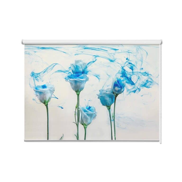 Rolgordijn Artistieke rozen blauw
