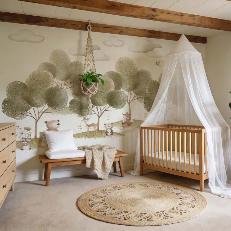 Kinderbehang Bosdieren in het bos