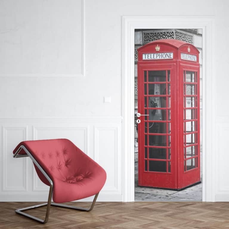 Deursticker Engelse telefooncel 1