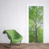 Deursticker boom met groene bladeren 2