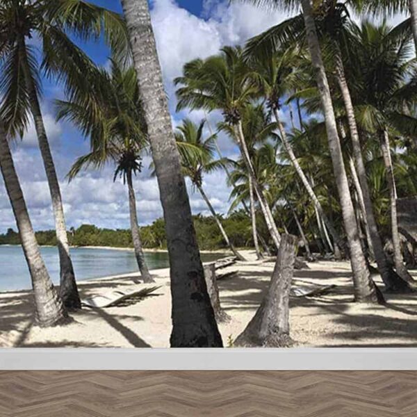 Fotobehang palmbomen op het strand