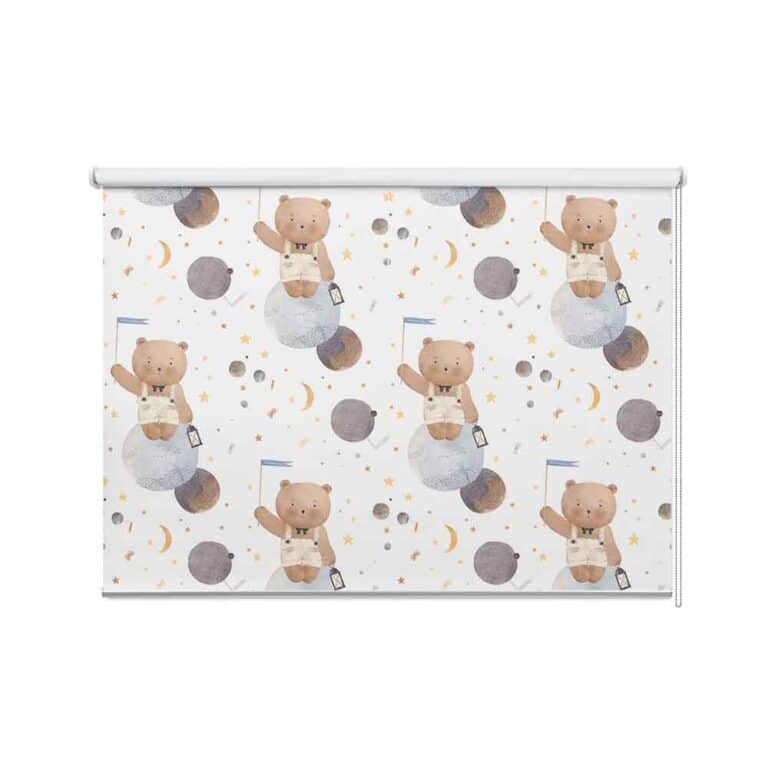 Rolgordijn Teddybeer in de ruimte
