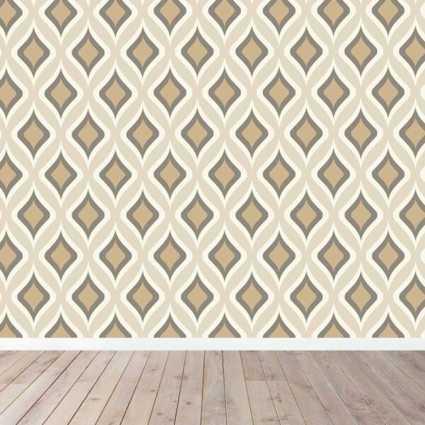 Fotobehang Retro wokkel patroon beige- Retro behang - fotobehang retro