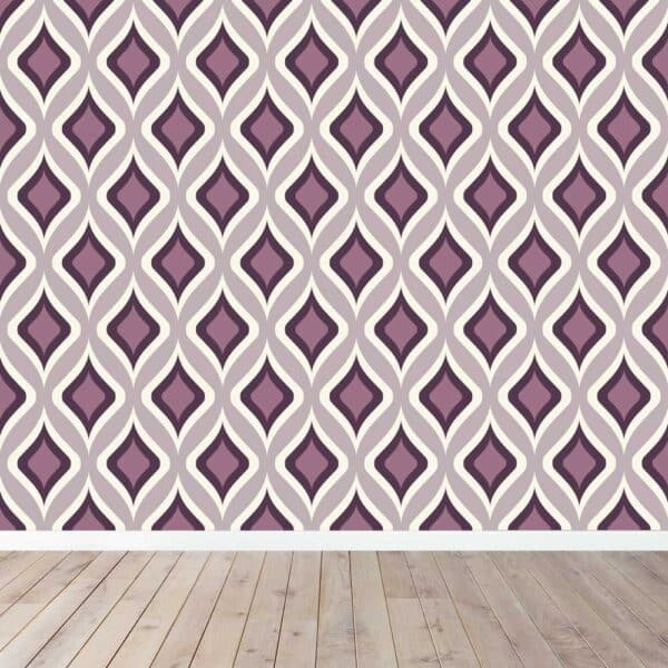 Fotobehang Retro wokkel patroon roze- Retro behang - fotobehang retro