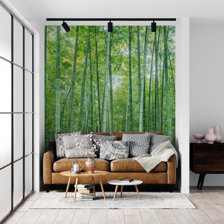 Fotobehang Groen bamboe bos