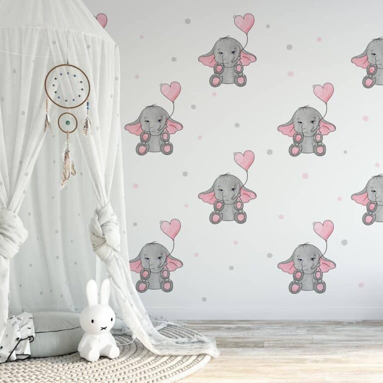 Kinderbehang Olifantjes patroon