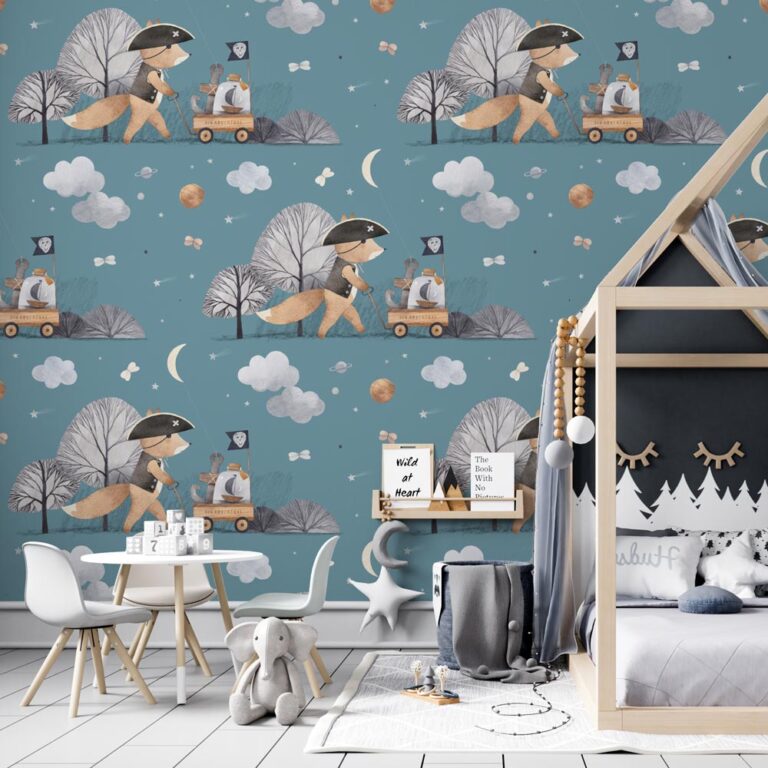 Kinderbehang Vos piraatje