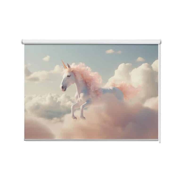 Rolgordijn Eenhoorn in de wolken