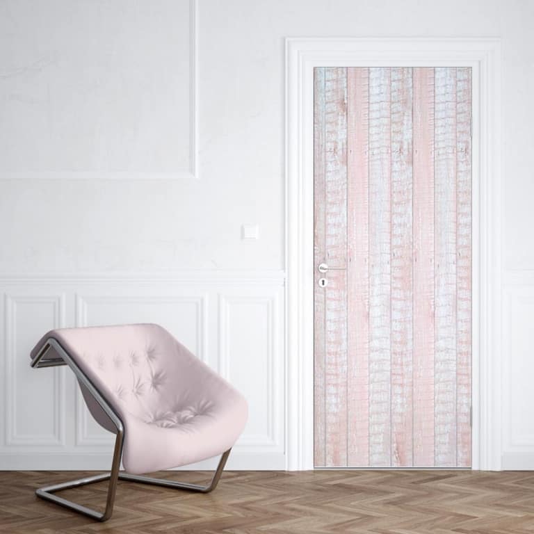 Deursticker steigerhout roze