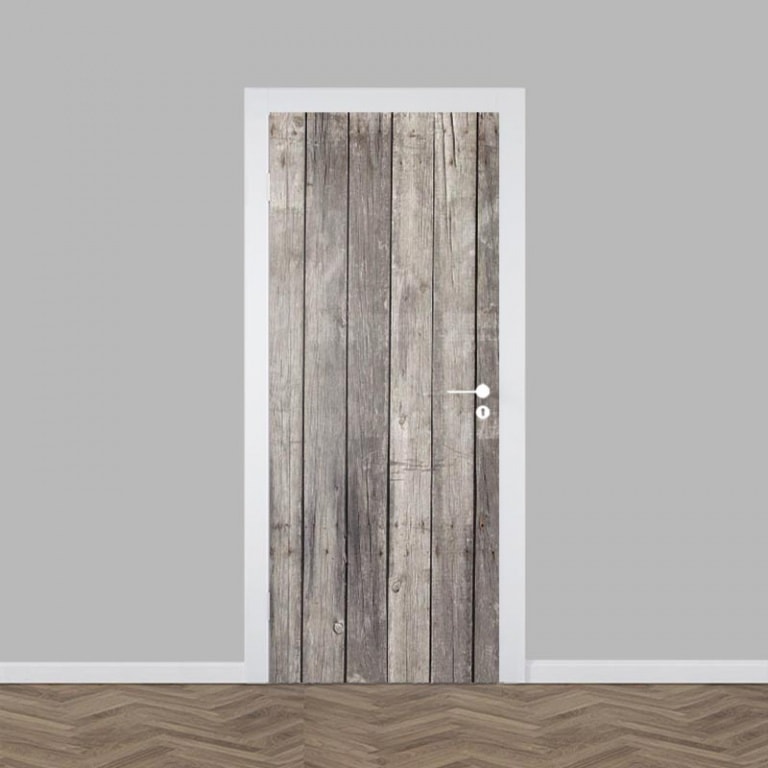 Deursticker oude houten planken