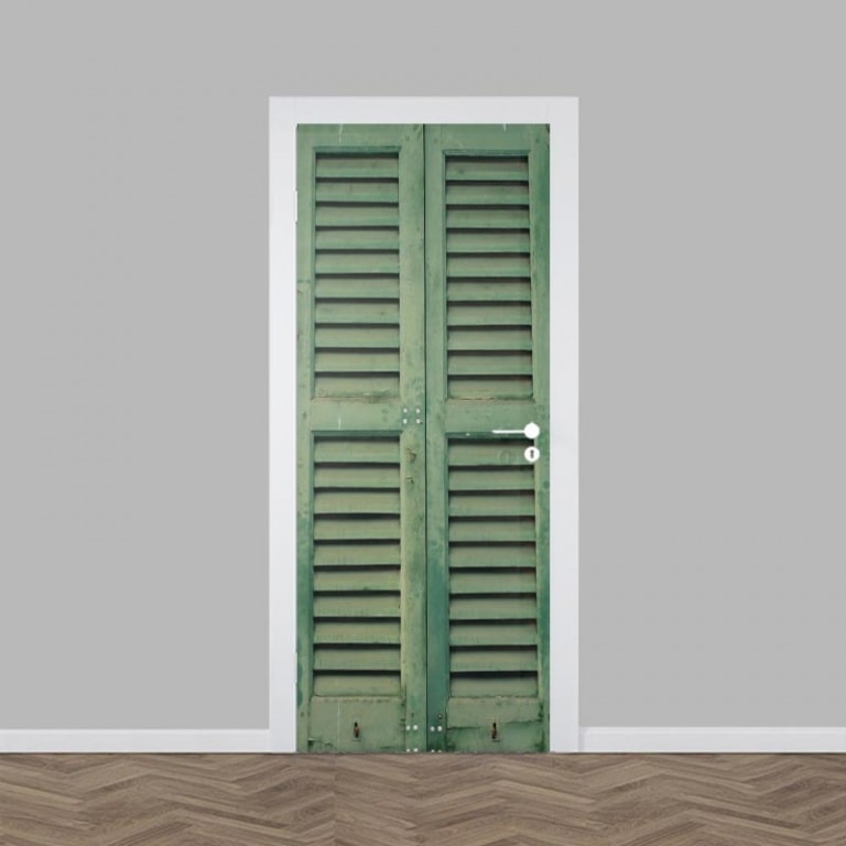 Deursticker louvre groen