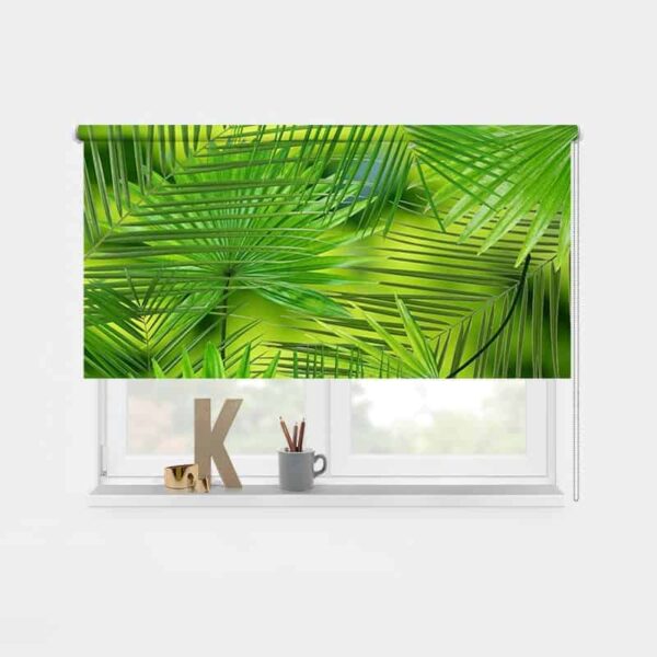 Rolgordijn grote palmbladeren 1