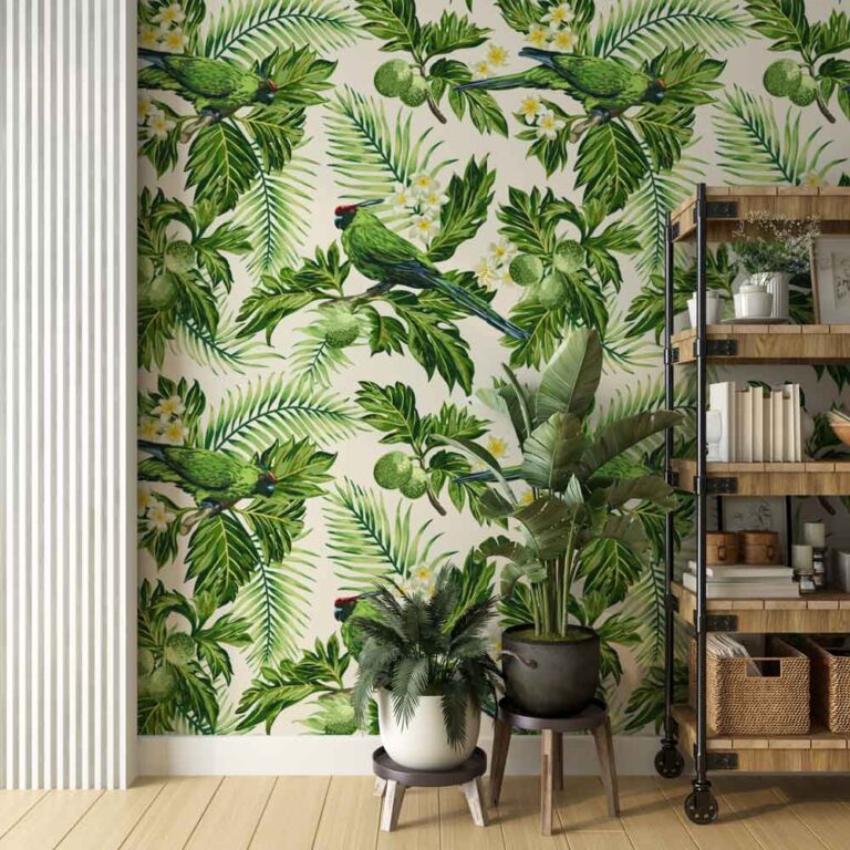 Fotobehang Papegaaien patroon