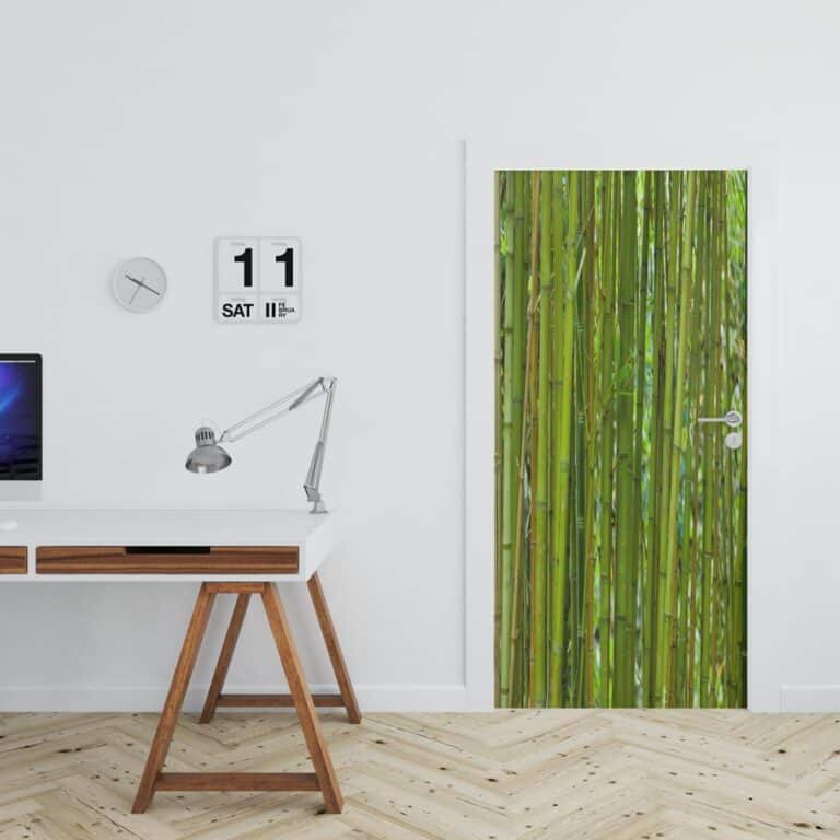 deursticker groene bamboe