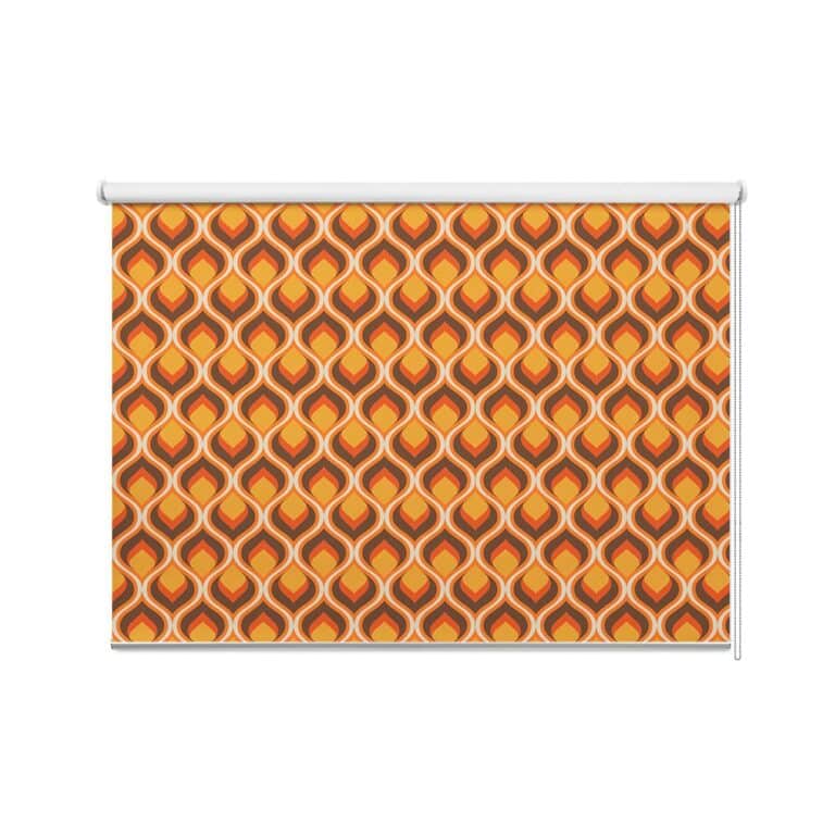 Rolgordijn Retro patroon druppeltjes oranje