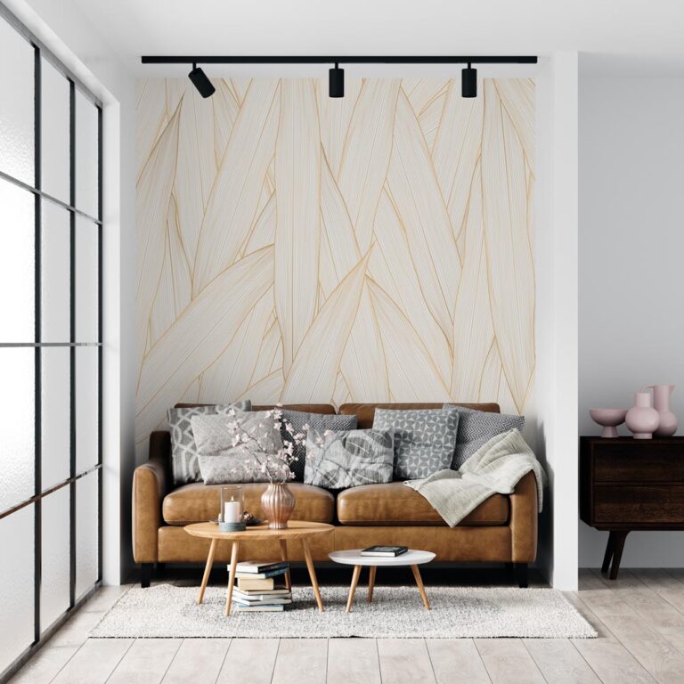 Fotobehang Bladeren detail goudgeel