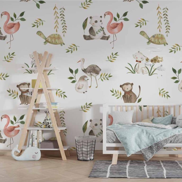 Kinderbehang Dieren in aquarel