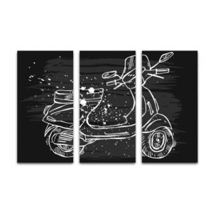 drieluik canvas op de scooter