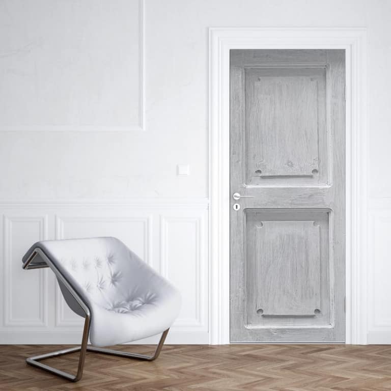 Deursticker grijs hout paneel