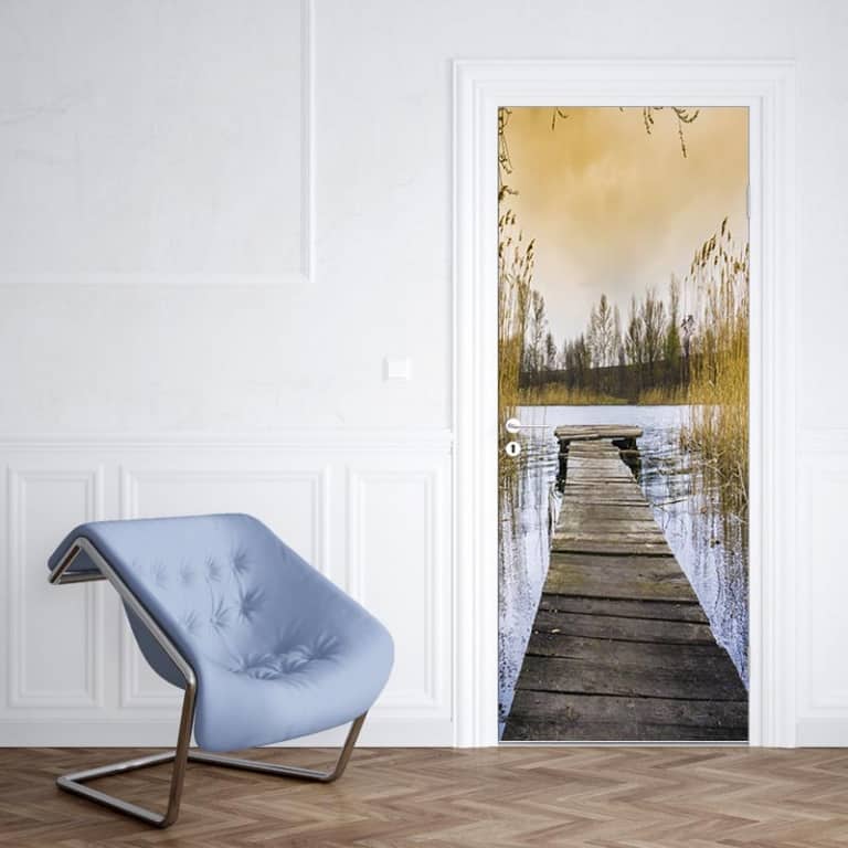 Deursticker in het riet