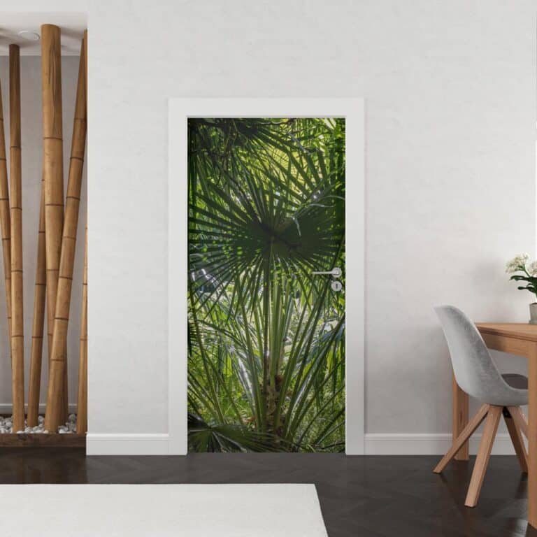 Deursticker onder de palmboom