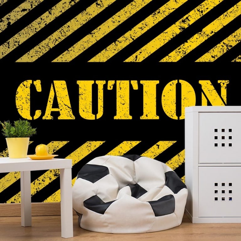 Fotobehang caution