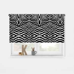 918 Rolgordijn zebra patroon zwartwit
