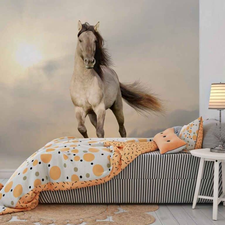 Fotobehang rennend paard