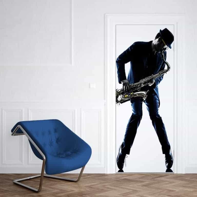 Deursticker Jazz muzikant