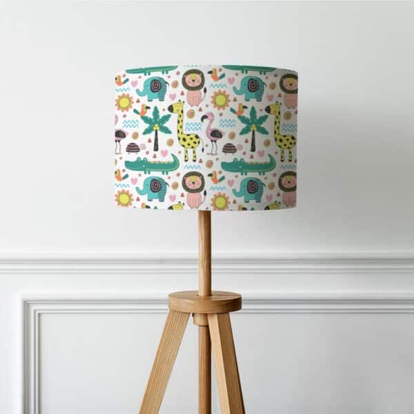 Lampenkap - KInderlamp - Lampenkap Jungle dieren patroon