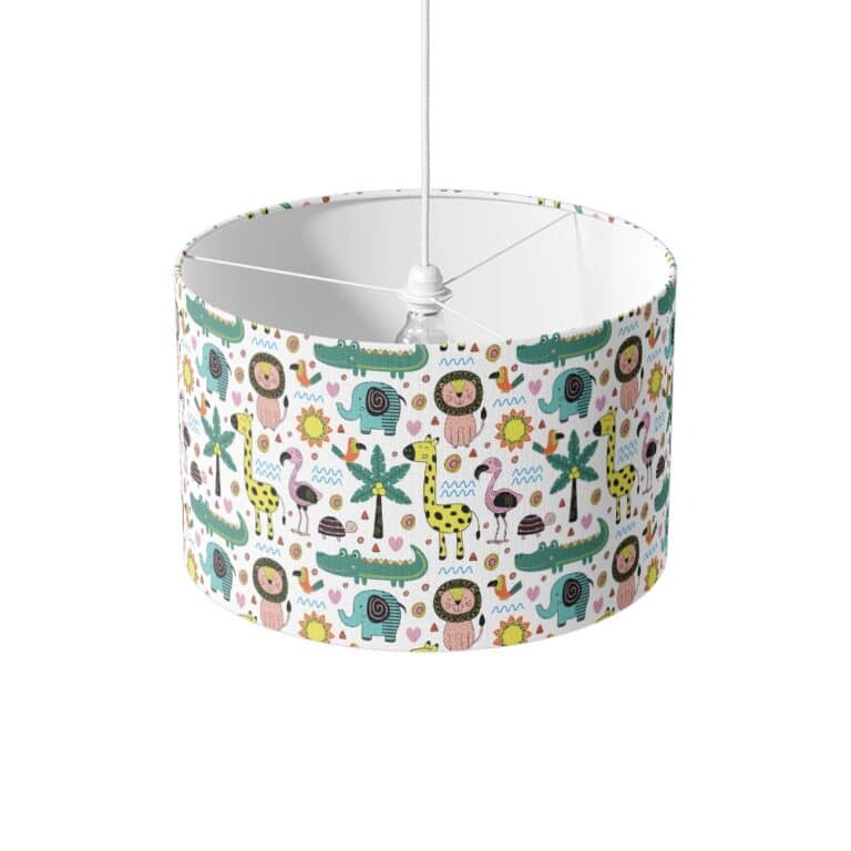 Lampenkap - KInderlamp - Lampenkap Jungle dieren patroon