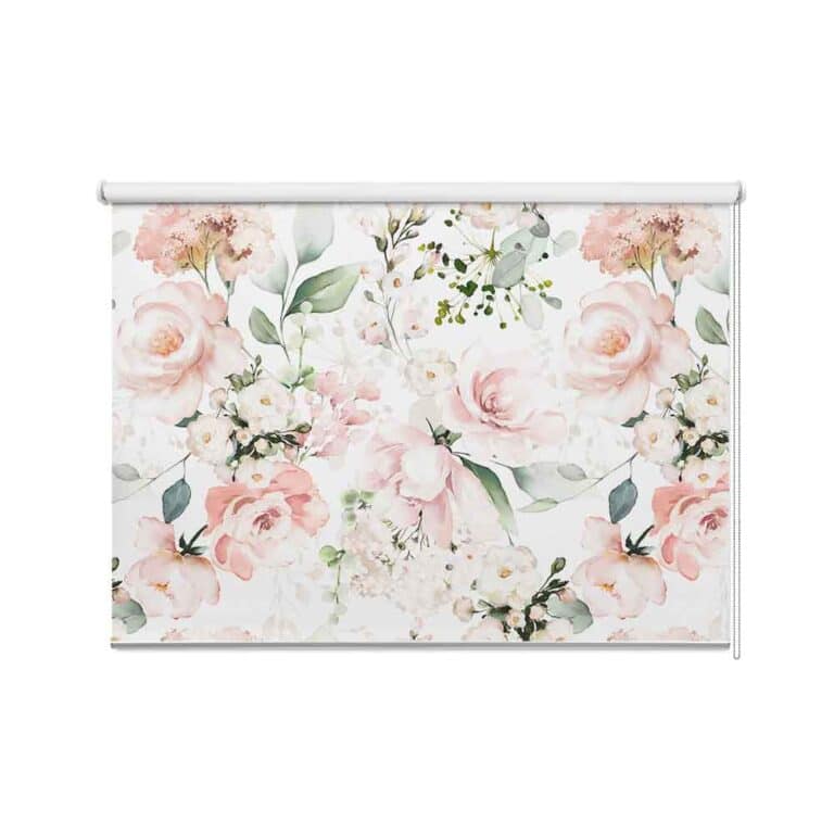 Rolgordijn Klassieke pioenrozen aquarel