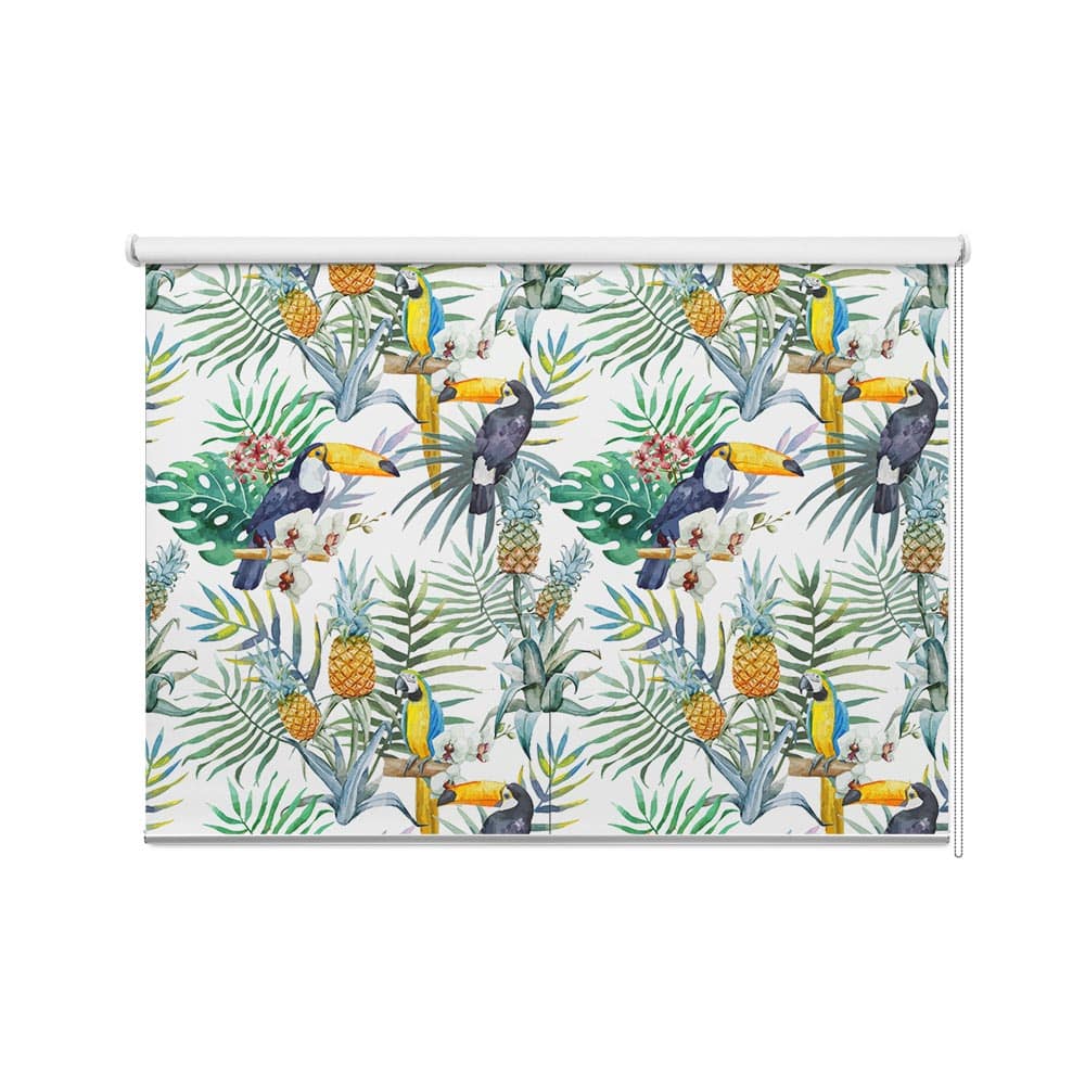 rolgordijn tropische vogels patroon