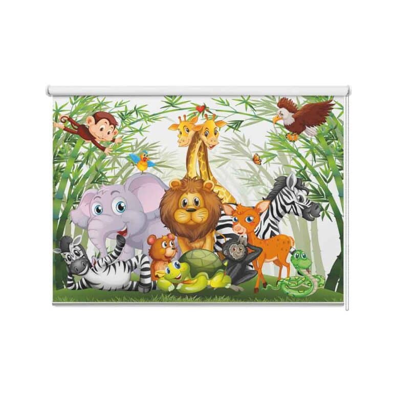Rolgordijn Vrolijke jungle dieren