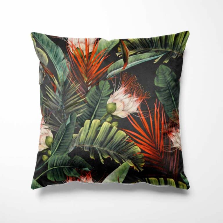 Sierkussen Tropische bladeren en bloemen
