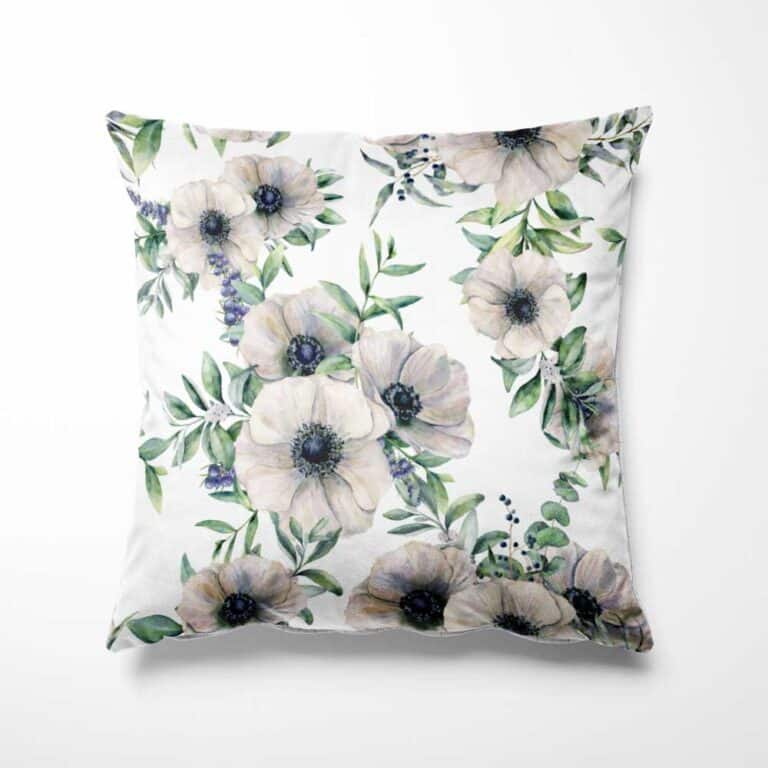 Sierkussen Anemonen in aquarel