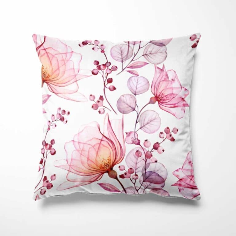 Sierkussen bloemen in detail roze