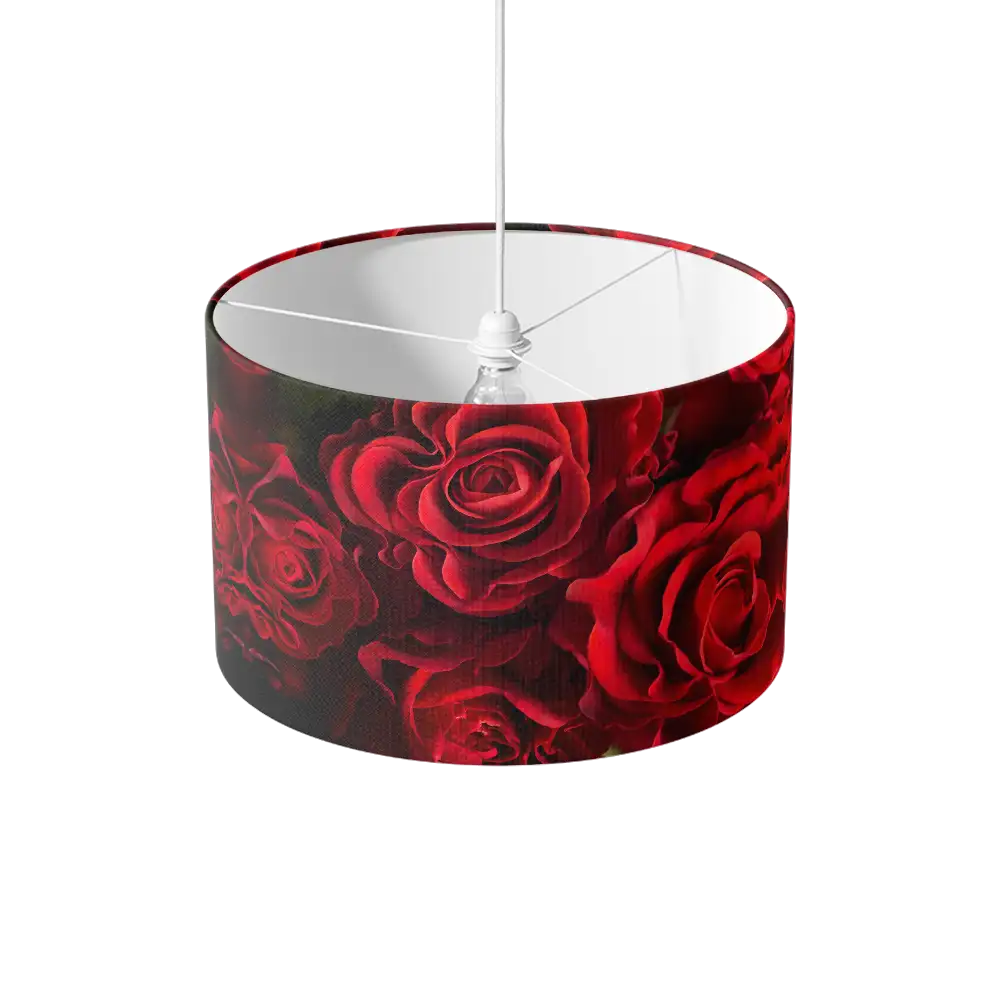 Lampenkap Rode rozen hangend