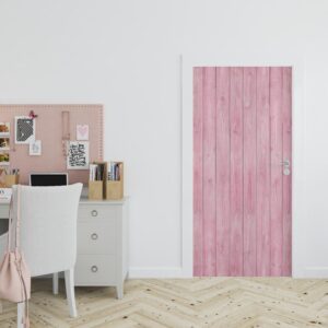 Deursticker Roze Planken