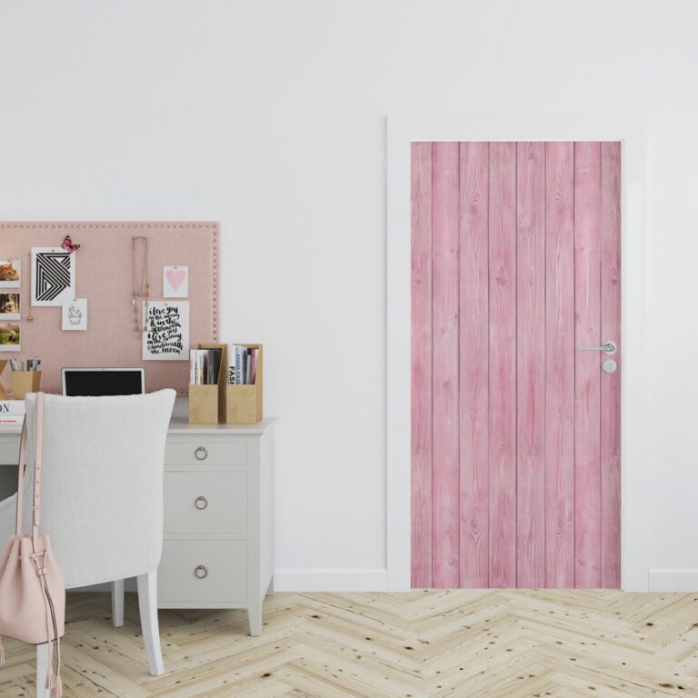 Deursticker Roze Planken