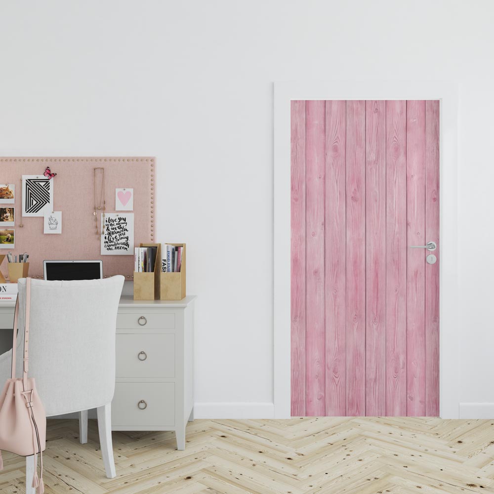 Deursticker Roze Planken