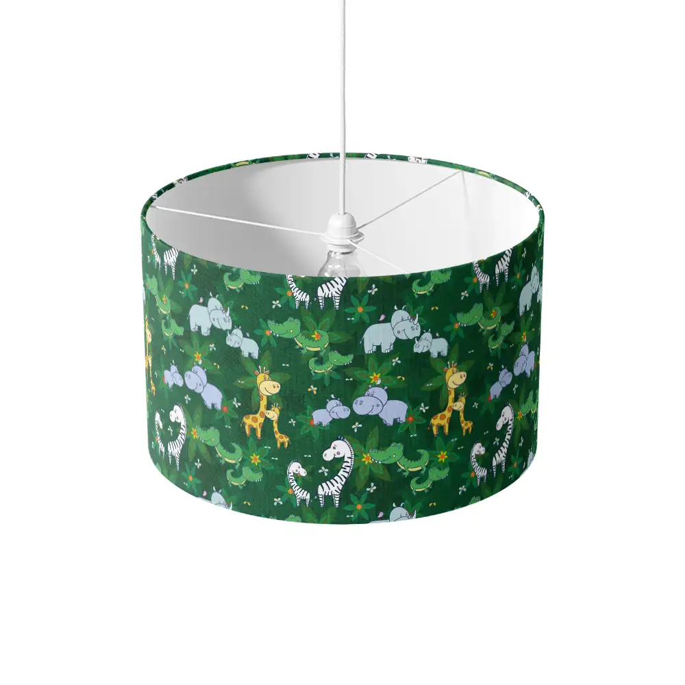 Lampenkap Vrolijke jungle hangend