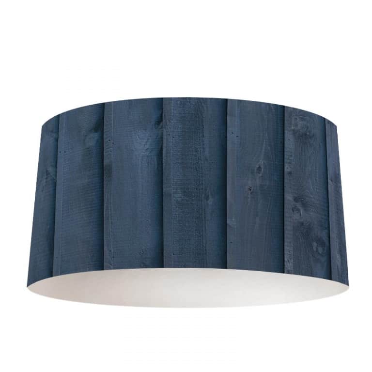 Lampenkap Hout patroon donkerblauw