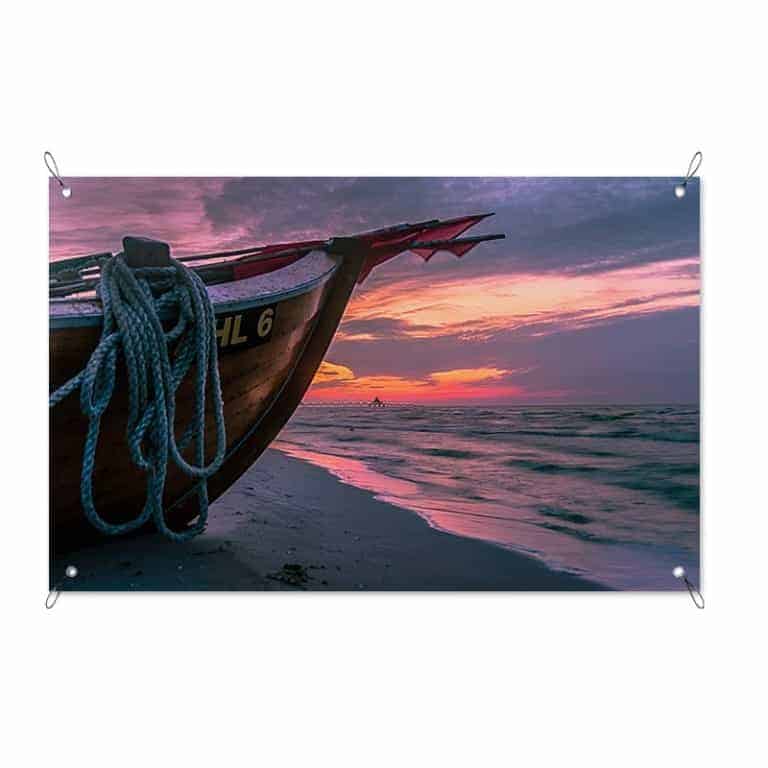 Tuinposter boot op het strand
