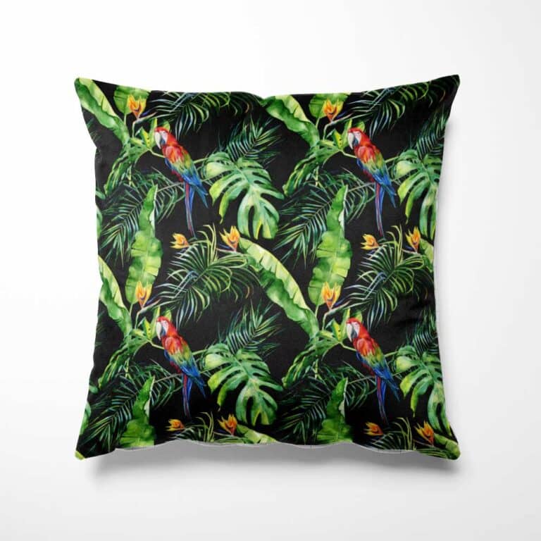 Sierkussen jungle papegaai patroon