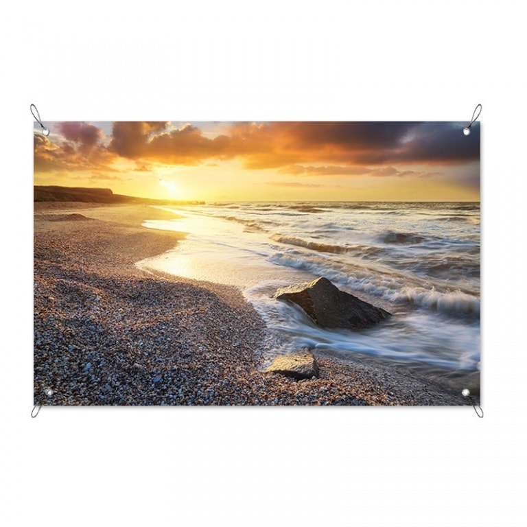 Tuinposter Avondschemer aan de kust