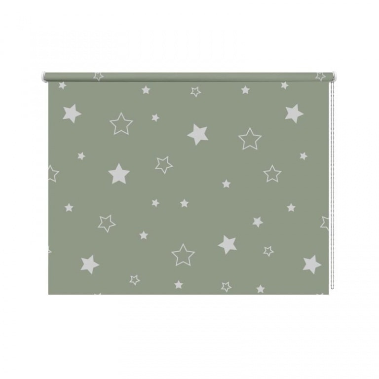 Rolgordijn-Groen-sterretjes-patroon