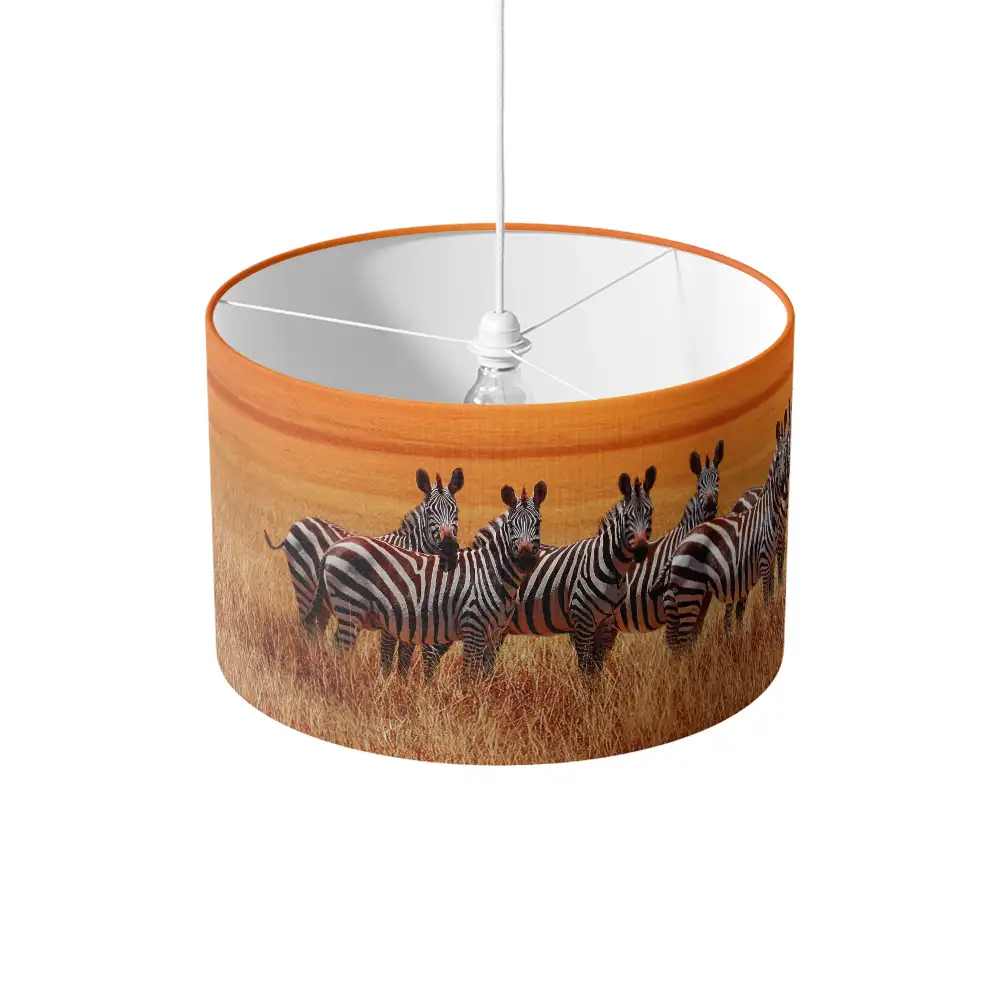 Lampenkap Zebra familie hangend